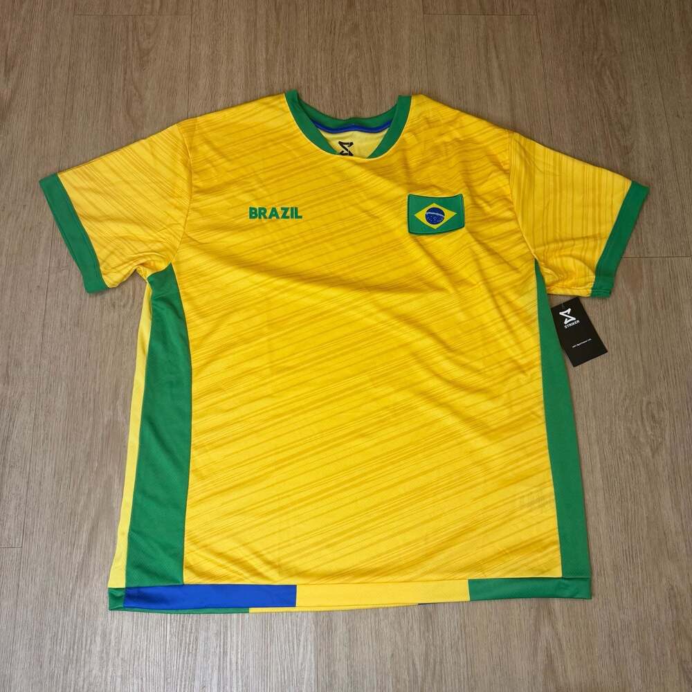 Brazil Soccer Jersey Yellow Green Size XL